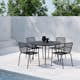 Trädgårdsmatgrupp Venture Home San Vito Matbord Svart med 4 st Peking Trädgårdsstolar Svart
