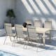 Trädgårdsmatgrupp Venture Home Mirko Matbord Beige med 6 st Levanzo Trädgårdsstolar Beige