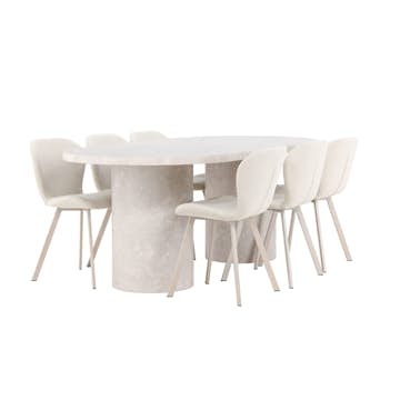 Matgrupp Venture Home Narvik med 6st Lilja Matstolar