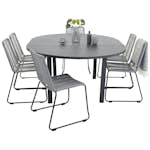 Matgrupp Venture Home Madrid Ø 140 med 6 Leon Matstolar