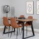 Matgrupp Venture Home Ina med 4 Pobbie Stolar Konstläder Brun
