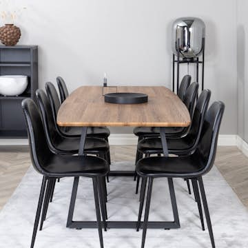 Matgrupp Venture Home Ina med 8 Pobbie Stolar Svart