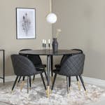 Matgrupp Venture Home Dipp med 4 Velvet stolar Skinn