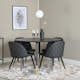 Matgrupp Venture Home Dipp med 4 Velvet stolar Skinn