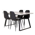 Matgrupp Venture Home Estelle 140 med 4 Pobbie Stolar Läder