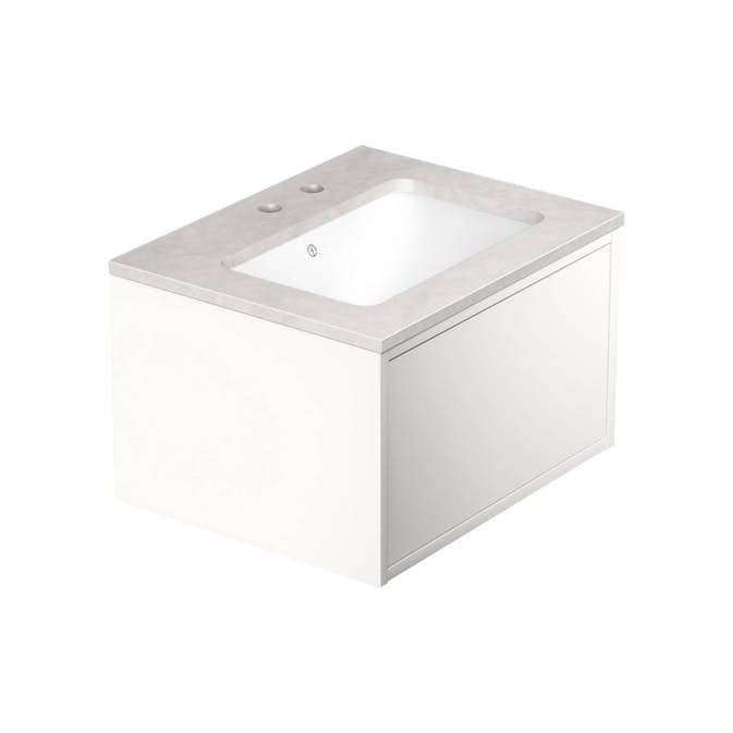 Tvättställskåp Gustavsberg Ducentic 60 cm med Stenbänkskiva och Underlimmat Tvättställ