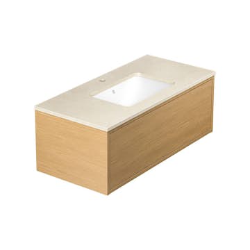 Tvättställskåp Gustavsberg Ducentic 100 cm med Stenbänkskiva och Underlimmat Tvättställ