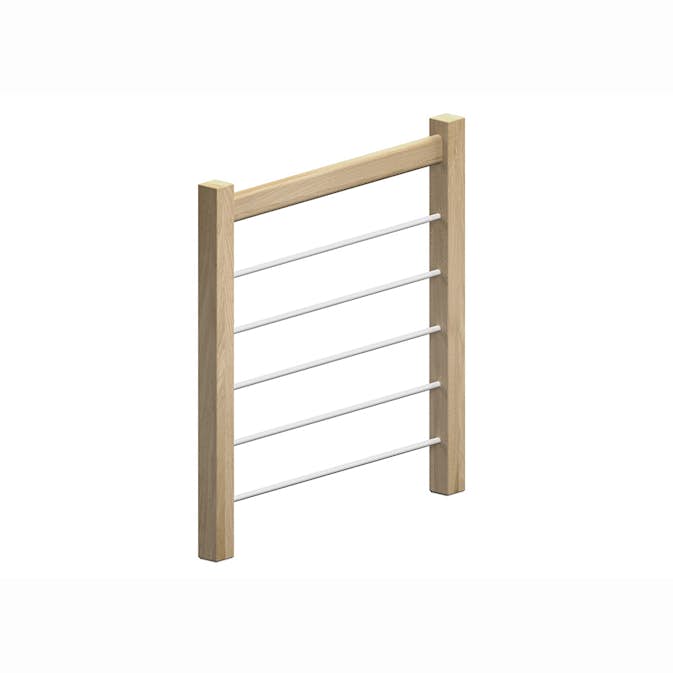 Skyddsräcke Dolle Helsinki Ek och Svart Alu Fyllning 100 cm