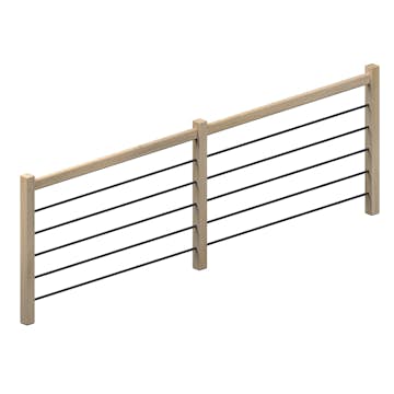 Skyddsräcke Dolle Helsinki Ek och Svart Alu Fyllning 320 cm