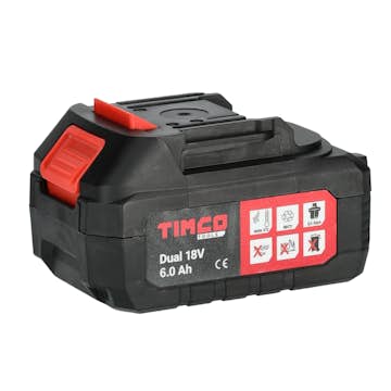 Batteri Timco Dual 18V 6Ah Med Laddningsindikator