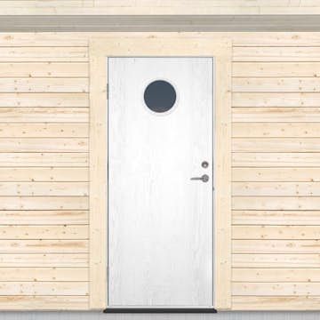 Kallförrådsdörr Sveadörren Runt Fönster Grundmålad