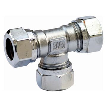 Klämringskoppling Vatette 1150 T-Rör Förkromad