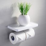 Toalettpappershållare Strand Stainless Kullavik Dubbel med hylla KUL-302