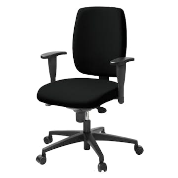 Kontorsstol Lanab Group LD 6135 Svart Stol med Justerbar Sits & Ryggstöd