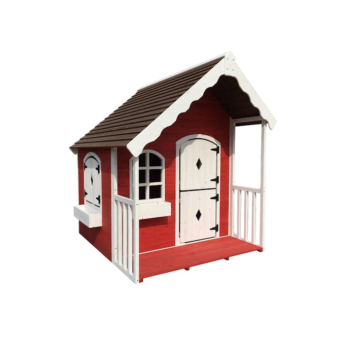 Lekstuga Nordic Play med Veranda Vit/Röd