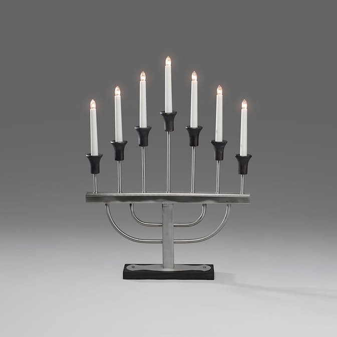 Adventsljusstake Gnosjö Konstsmide 7L Borstad Metall