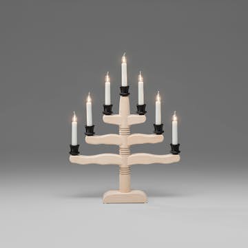 Adventsljusstake Gnosjö Konstsmide 7L Svart Dekor Twisted Tip