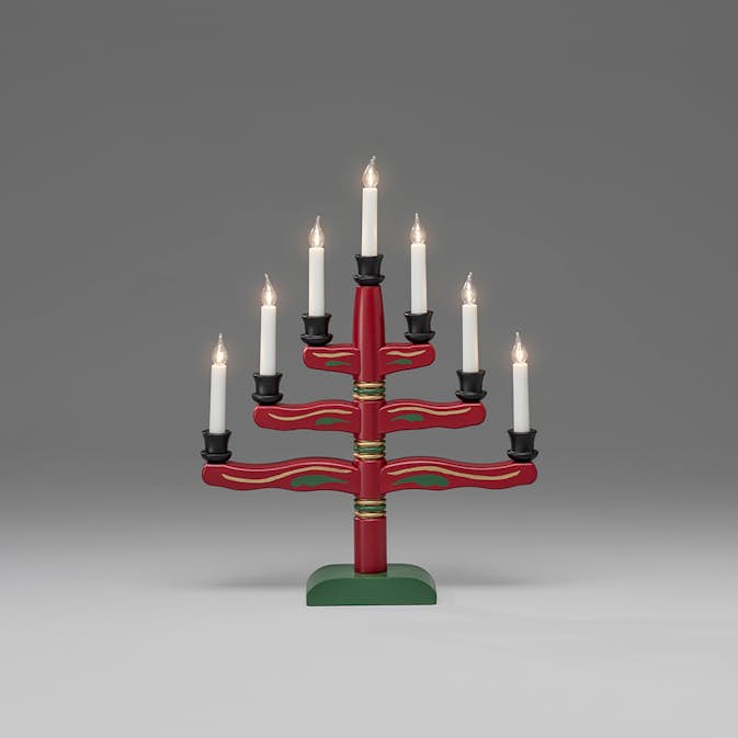 Adventsljusstake Gnosjö Konstsmide 7L Svart Dekor Twisted Tip