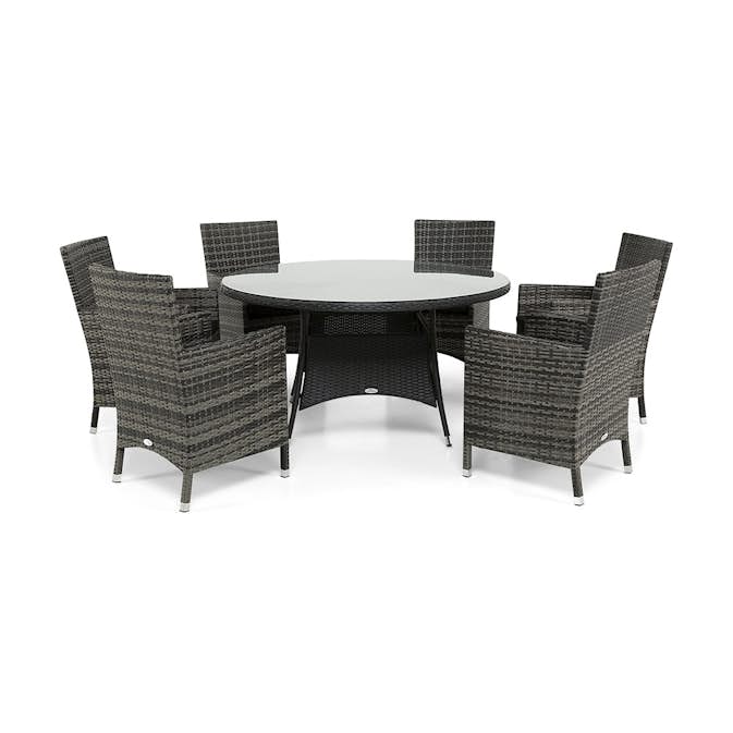 Matgrupp Comfort Garden Round Utemöbel med 6 Sittplatser Runt Bord