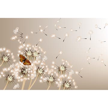 Tapet Dimex Dandelions And Butterfly