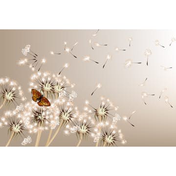 Tapet Dimex Dandelions And Butterfly