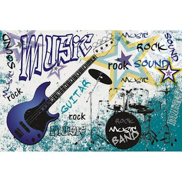 Tapet Dimex Blue Guitar