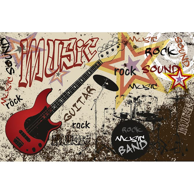 Tapet Dimex Red Guitar