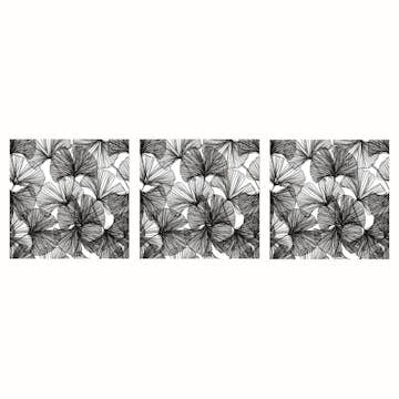 Servett Paperproducts Design Ginko 33x33 cm Svart 3 st 20-pack