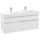 Tvättställsskåp Villeroy & Boch Venticello 125 cm med 4 Lådor för Dubbla Tvättställ