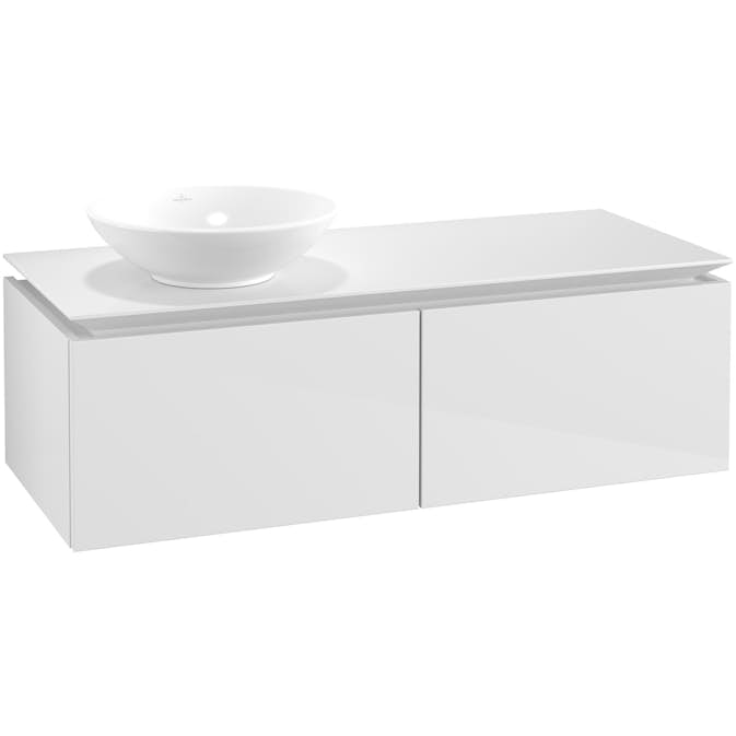 Tvättställsskåp Villeroy & Boch Legato Kompakt 1200 med 2 Lådor för Ocentrerat Ytmonterat Tvättställ