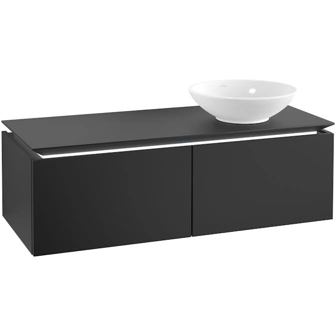 Tvättställsskåp Villeroy & Boch Legato Kompakt 1200 med 2 Lådor för Ocentrerat Ytmonterat Tvättställ