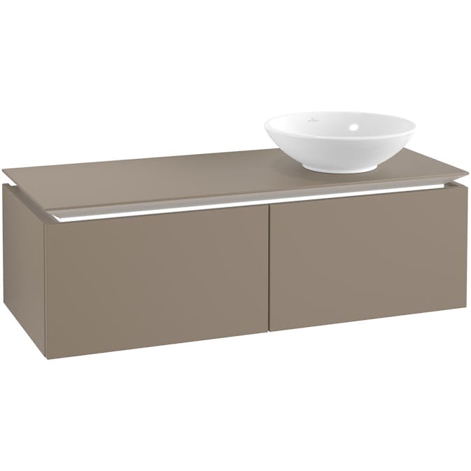 Tvättställsskåp Villeroy & Boch Legato Kompakt 1200 med 2 Lådor för Ocentrerat Ytmonterat Tvättställ