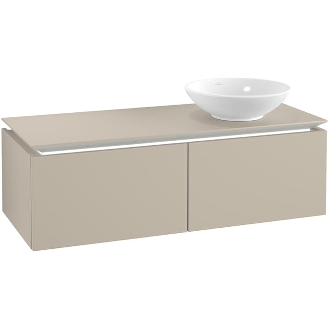 Tvättställsskåp Villeroy & Boch Legato Kompakt 1200 med 2 Lådor för Ocentrerat Ytmonterat Tvättställ