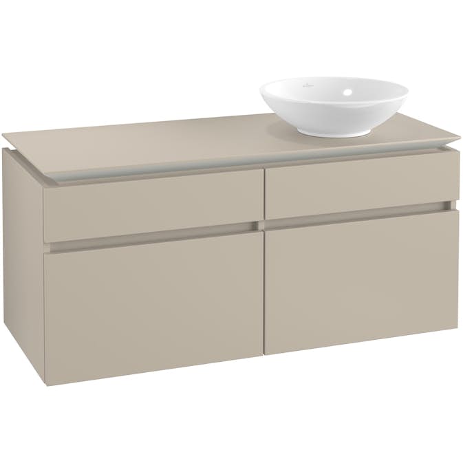Tvättställsskåp Villeroy & Boch Legato 1200 med 4 Lådor för Ocentrerat Ytmonterat Tvättställ