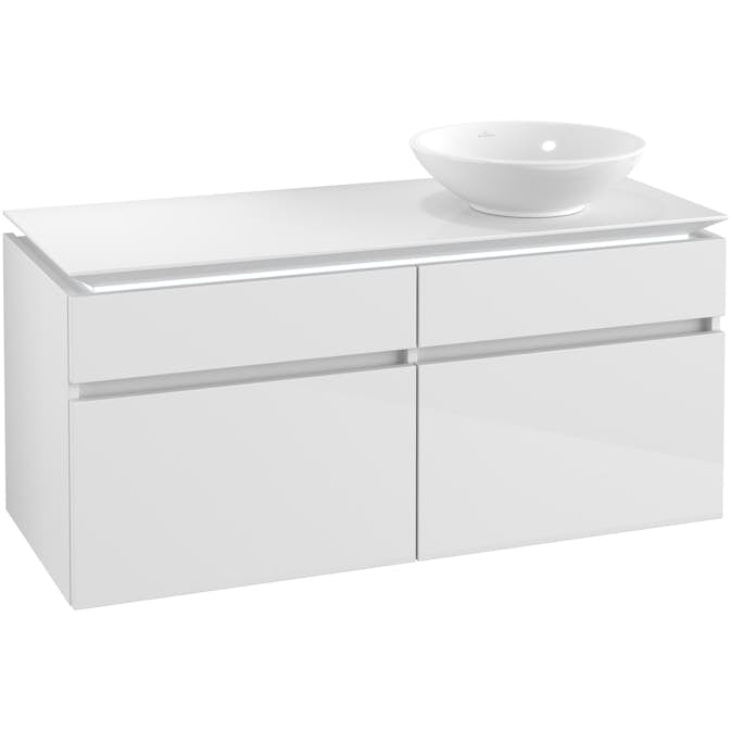 Tvättställsskåp Villeroy & Boch Legato 1200 med 4 Lådor för Ocentrerat Ytmonterat Tvättställ