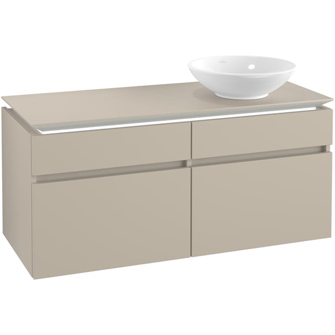 Tvättställsskåp Villeroy & Boch Legato 1200 med 4 Lådor för Ocentrerat Ytmonterat Tvättställ