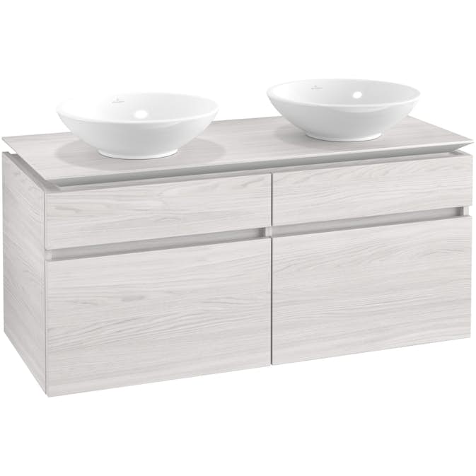 Tvättställsskåp Villeroy & Boch Legato 1200 med 4 Lådor för Två Ytmonterade Tvättställ