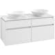 Tvättställsskåp Villeroy & Boch Legato 1200 med 4 Lådor för Två Ytmonterade Tvättställ
