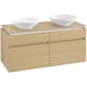 Tvättställsskåp Villeroy & Boch Legato 1200 med 4 Lådor för Två Ytmonterade Tvättställ