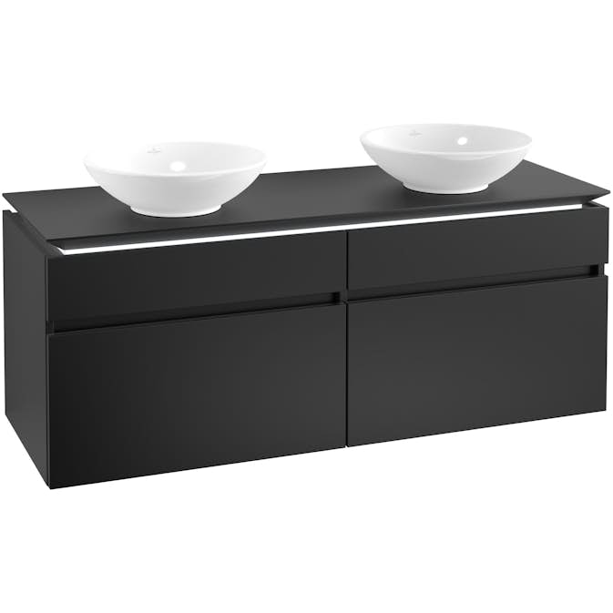 Tvättställsskåp Villeroy & Boch Legato 1400 med 4 Lådor för Två Ytmonterade Tvättställ