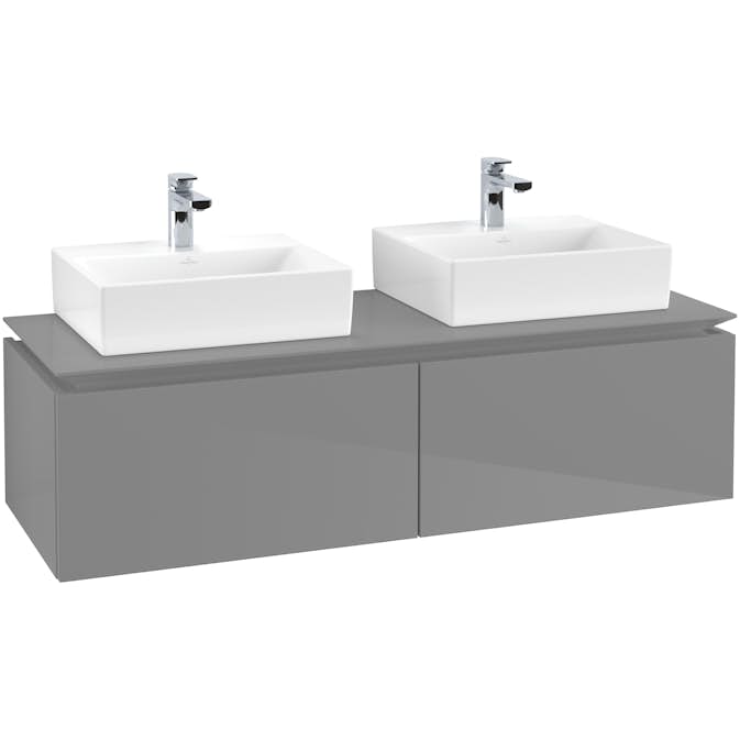 Tvättställsskåp Villeroy & Boch Legato Kompakt 1400 med 2 Lådor för Två Tvättställ