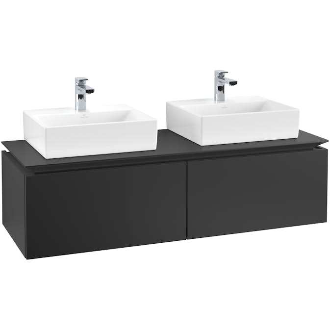 Tvättställsskåp Villeroy & Boch Legato Kompakt 1400 med 2 Lådor för Två Tvättställ