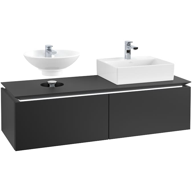 Tvättställsskåp Villeroy & Boch Legato Kompakt 1400 med 2 Lådor för Två Tvättställ