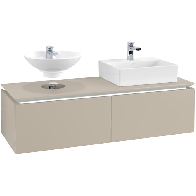 Tvättställsskåp Villeroy & Boch Legato Kompakt 1400 med 2 Lådor för Två Tvättställ