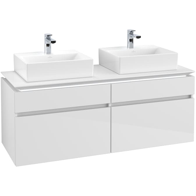 Tvättställsskåp Villeroy & Boch Legato 1400 med 4 Lådor för Två Tvättställ