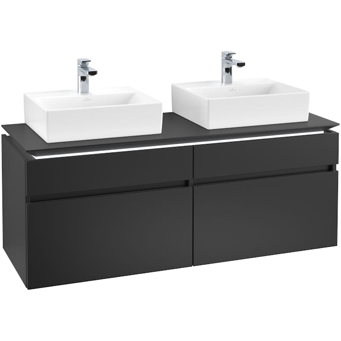 Tvättställsskåp Villeroy & Boch Legato 1400 med 4 Lådor för Två Tvättställ