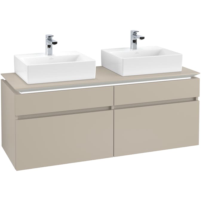 Tvättställsskåp Villeroy & Boch Legato 1400 med 4 Lådor för Två Tvättställ
