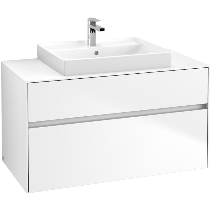 Tvättställsskåp Villeroy & Boch Collaro 100 cm med 2 Lådor för Ovanpåliggande Tvättställ