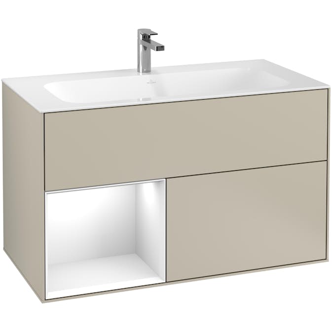 Tvättställsskåp Villeroy & Boch Finion med 2 Lådor och Hylla för Inbyggt Tvättställ