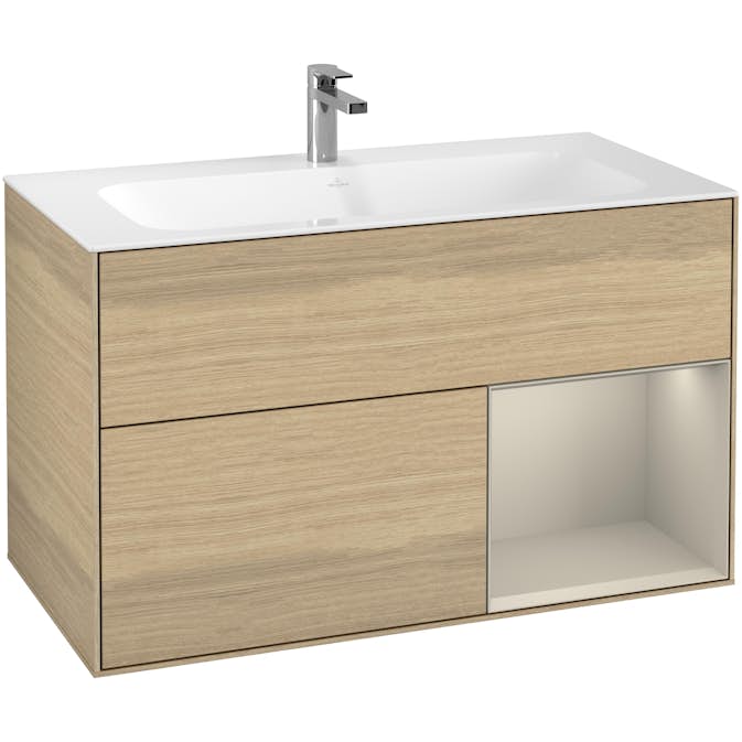 Tvättställsskåp Villeroy & Boch Finion med 2 Lådor och Hylla för Inbyggt Tvättställ